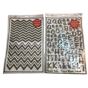 Hazle and Ruby Mask Peel Away Stencil Set Chevron and Alphabet Designs For Craft